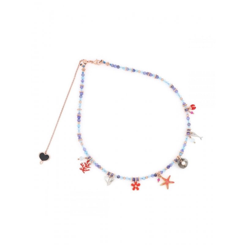 Girocollo Celeste Con Charms Del Mare
