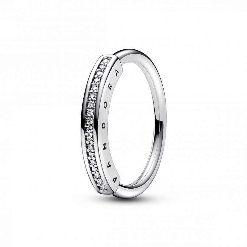 Anello Fascia Pavé e Logo