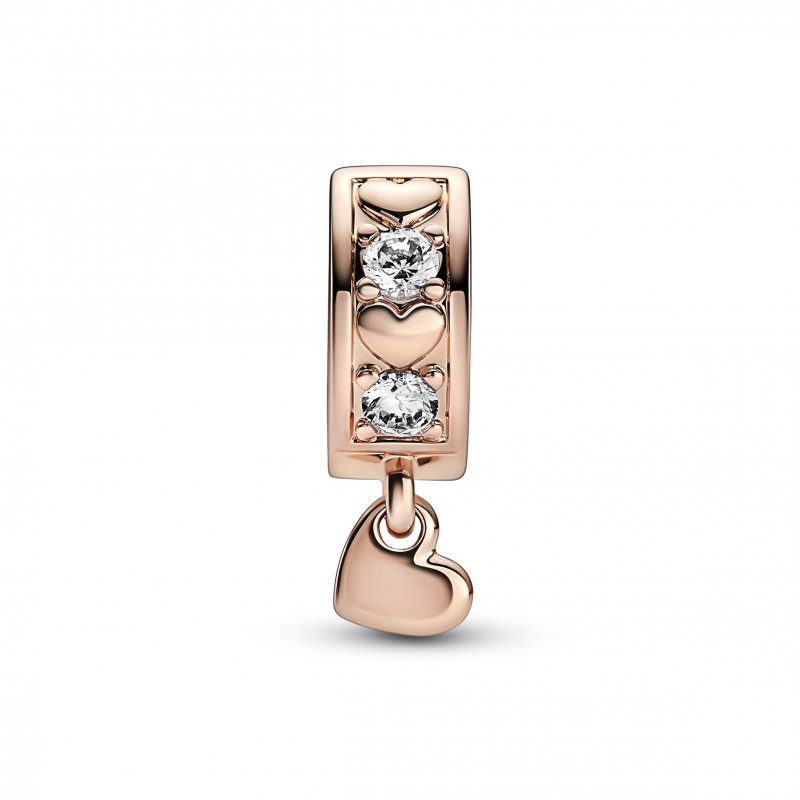 Clip Cuori e Pietre con Pendente a Cuore