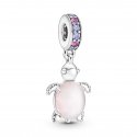 Charm Pendente Tartaruga Marina Rosa Vetro di rano