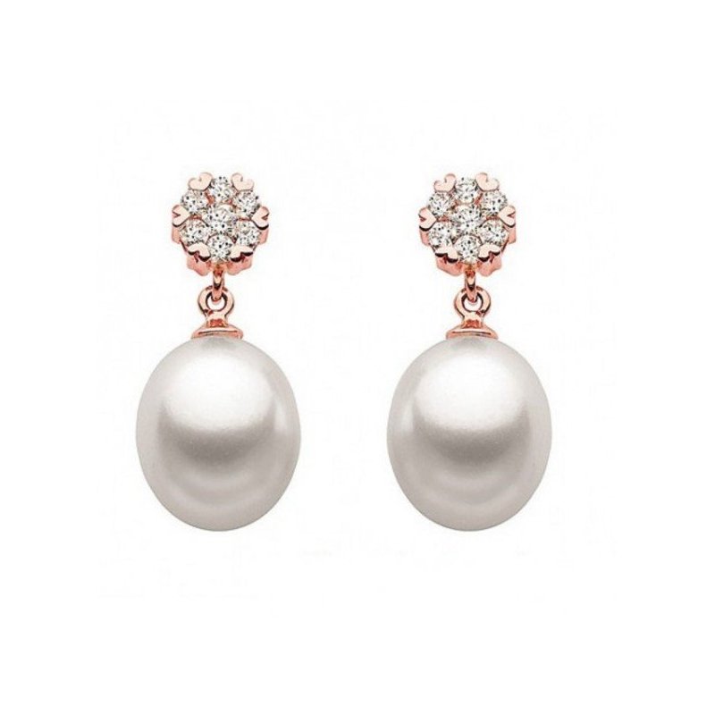 Orecchini Comete Gioielli donna orp 478 oro 18kt con diamanti perle coltivata