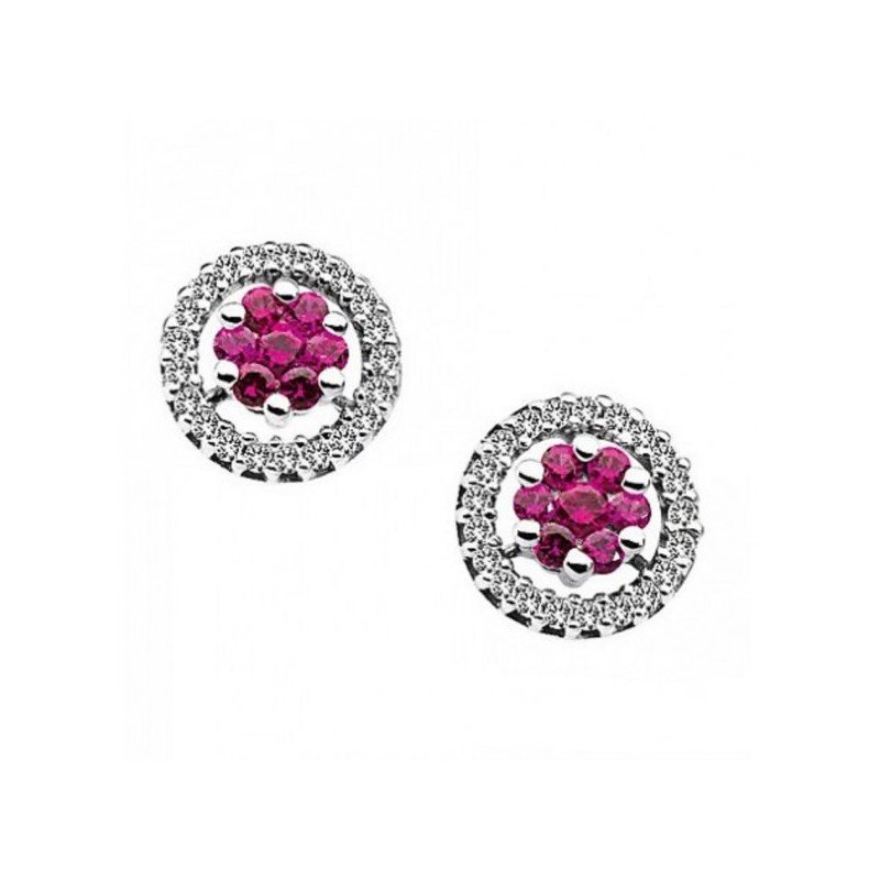 Orecchini Comete Gioielli donna orb 520 oro 18kt con diamanti e rubini