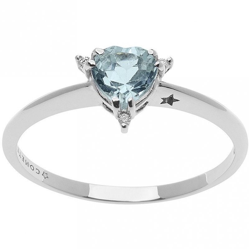 Anello Fidanzamento Solitario Comete Stelle Gemelle