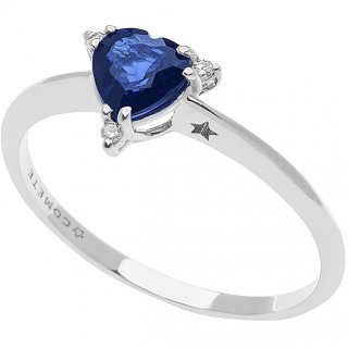 Anello Fidanzamento Solitario Comete Stelle Gemelle