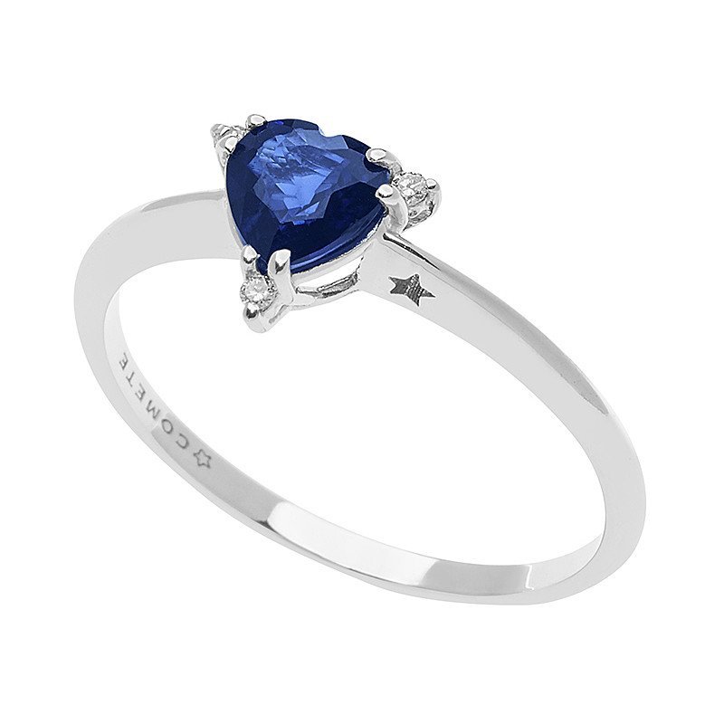 Anello Fidanzamento Solitario Comete Stelle Gemelle
