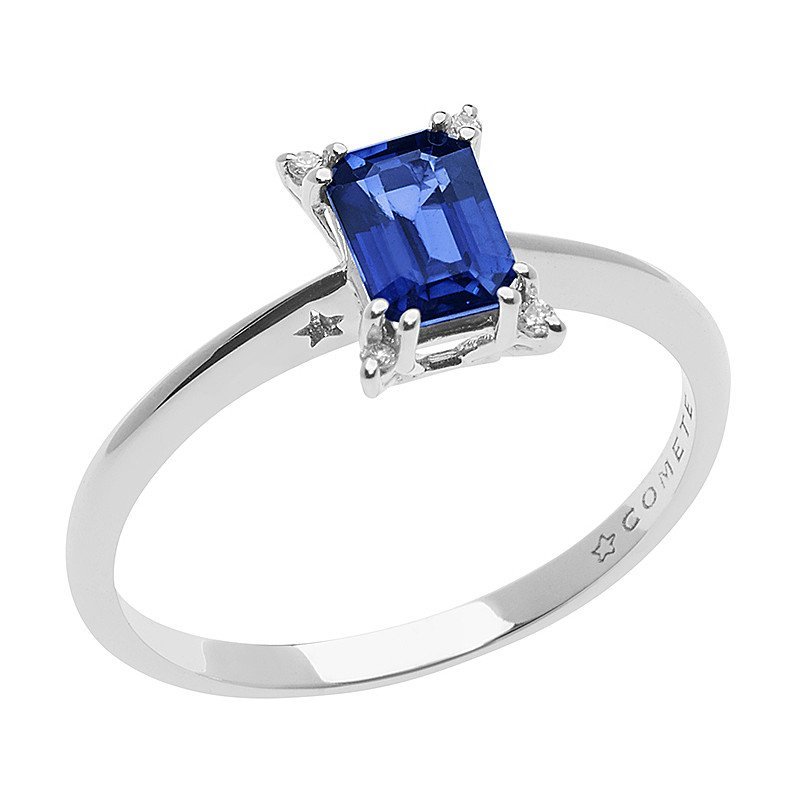 Anello Fidanzamento Solitario Comete Stelle Gemelle