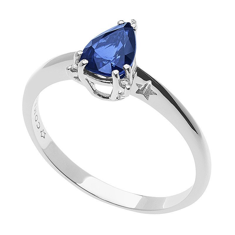 Anello Fidanzamento Solitario Comete Stelle Gemelle