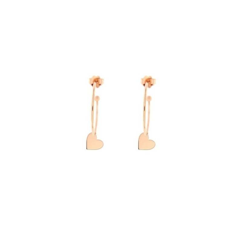 Rue Des Mille Orecchini Cuore Oro Rosa