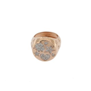 Anello Rue Des Mille Scudo Pavé Zirconi Bianchi