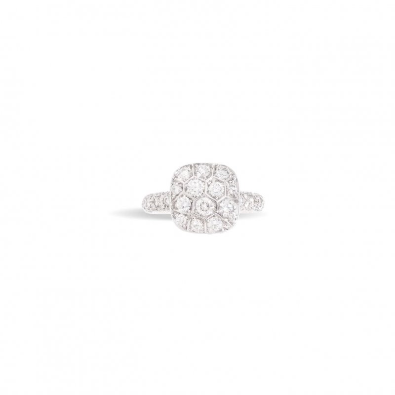 Pomellato - Anello Nudo Maxi - Oro Bianco - Diamanti