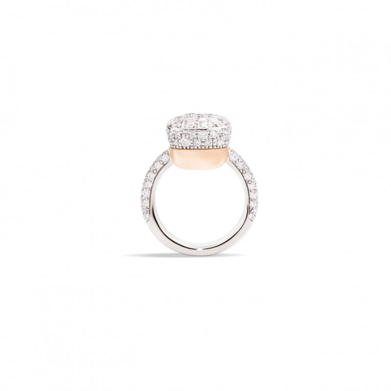 Pomellato - Anello Nudo Maxi - Oro Bianco - Diamanti