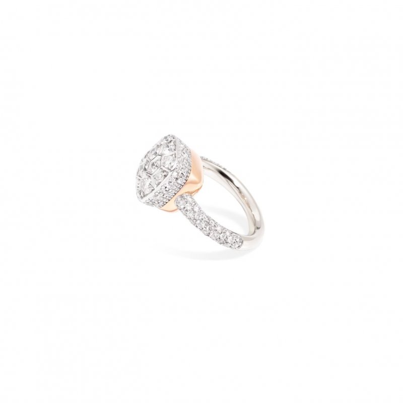 Pomellato - Anello Nudo Maxi - Oro Bianco - Diamanti
