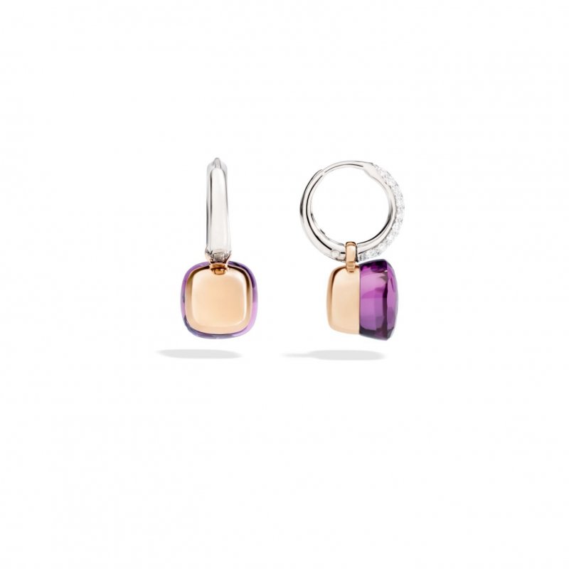 Pomellato - Orecchini Nudo - Oro Bianco E Rosa