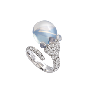 Chantecler - Anello Joyful - Oro Bianco - Diamanti