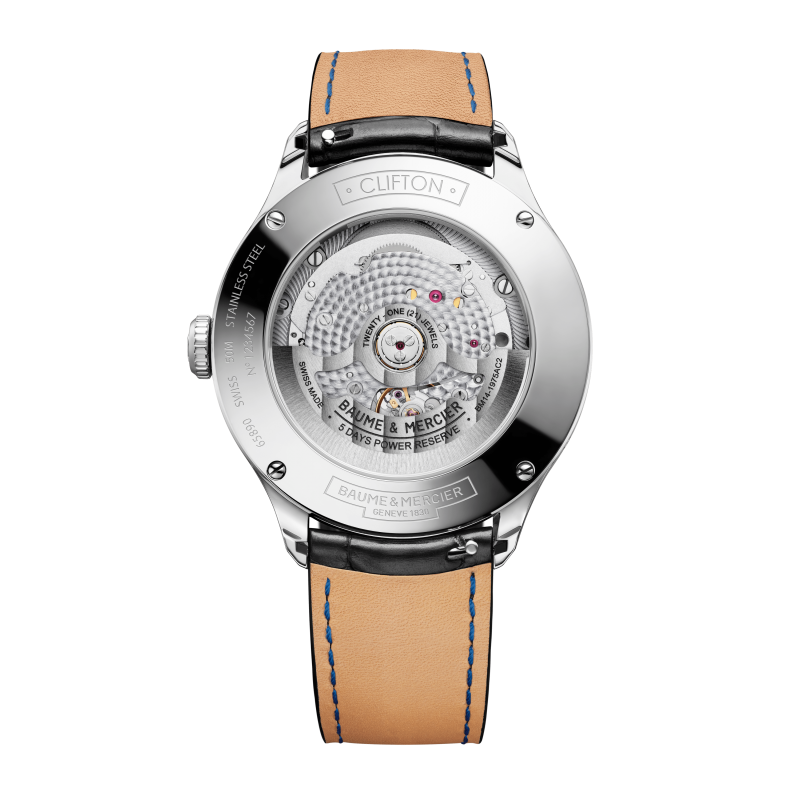 Baume&Mercier - Orologio Clifton 10593 - Pelle - Acciaio