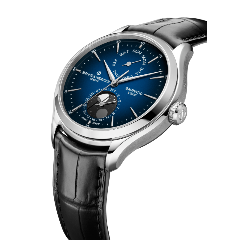 Baume&Mercier - Orologio Clifton 10593 - Pelle - Acciaio