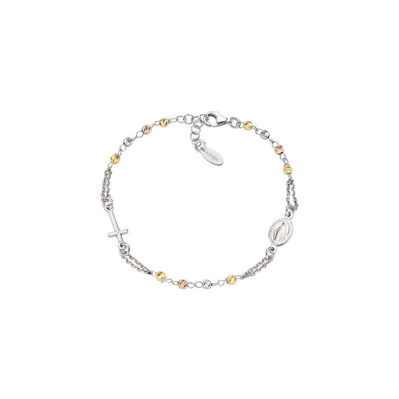 Amen - Bracciale Rosario - Argento - Multifinitura
