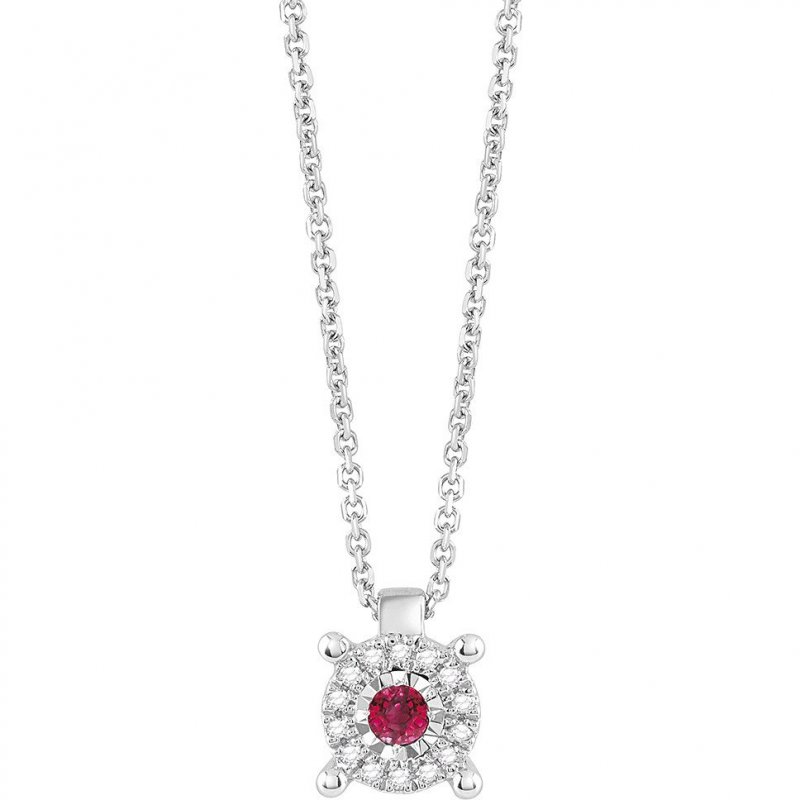 Bliss - Collana Rugiada - Oro Bianco - Rubino