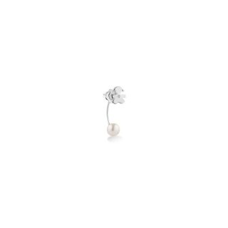Le Bebe' - Mono Orecchino Bimba - Oro Bianco - Perla