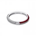 Anello Pietre Luminose & Smalto Rosso Pandora ME