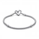 Bracciale Maglia Geometrica con Chiusura a Cuore