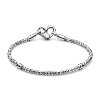 Bracciale Maglia Geometrica con Chiusura a Cuore