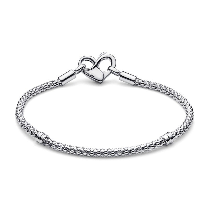 Bracciale Maglia Geometrica con Chiusura a Cuore