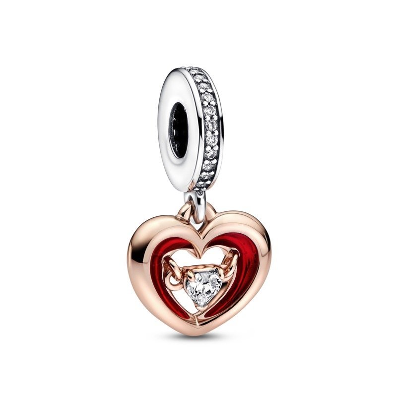 Pendente Cuore Splendente con Pietra