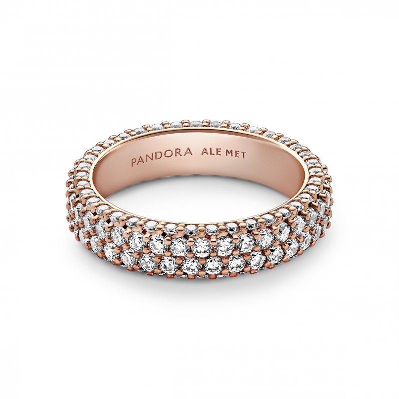 Anello Pavè Fascia Doppia