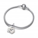 Pendente Doppio Cuore con Perle Coltivate d'Acqua Dolce