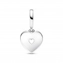Pendente Doppio Cuore con Perle Coltivate d'Acqua Dolce