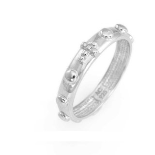 Amen - Anello Uomo Rosario - Argento 925 - Rodio