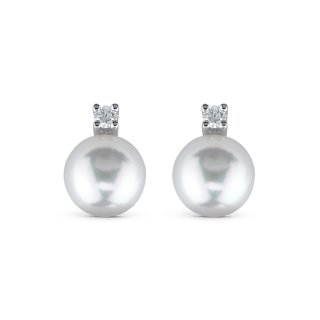Orecchini in oro bianco con perle e diamanti