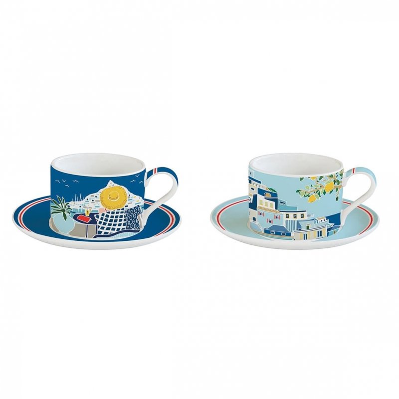 Easy Life - Set Tazze Sea Dreams - 240 Ml - Con Piattino