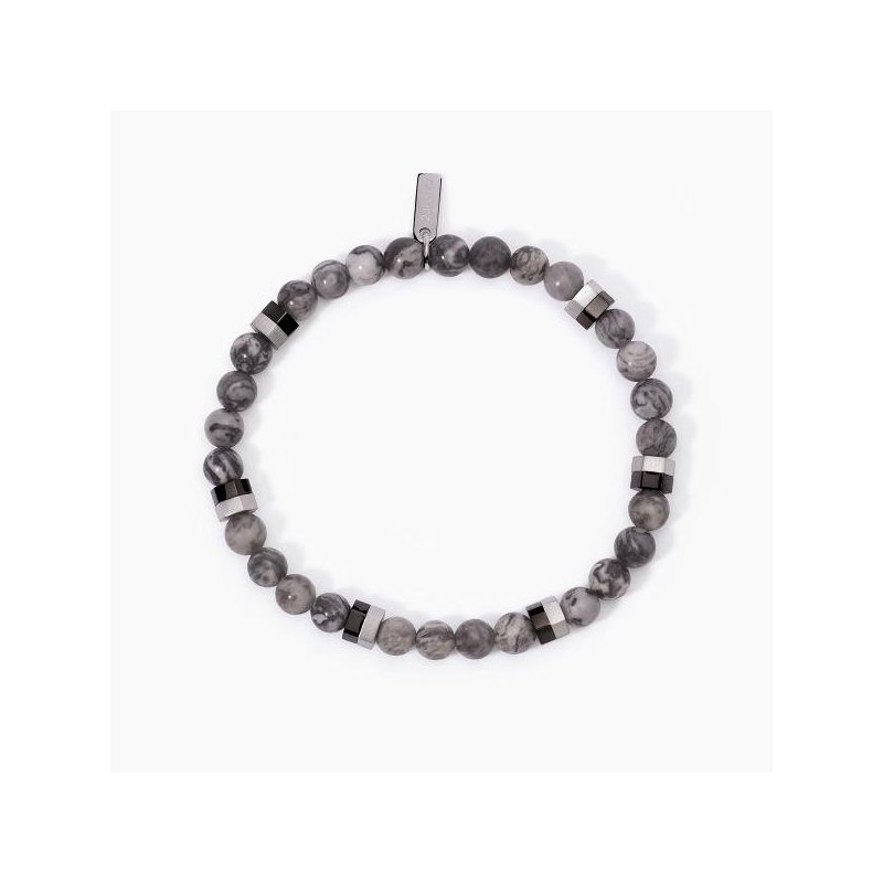 2 Jewels - Bracciale Agata Grigia - Acciaio 316L