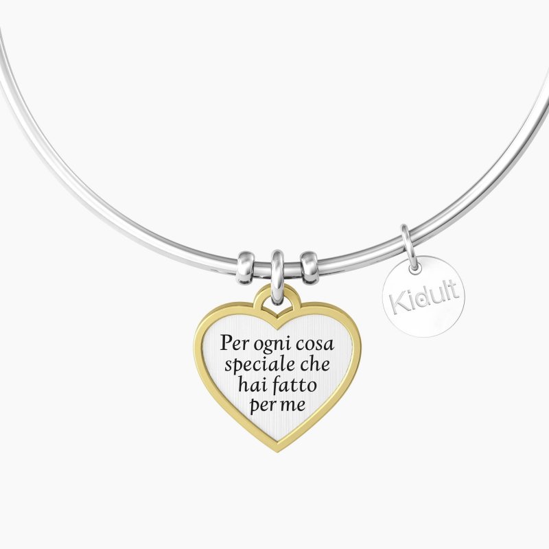 Bracciale rigido mamma con ciondolo cuore