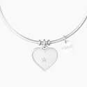 Bracciale rigido donna con cuore inciso
