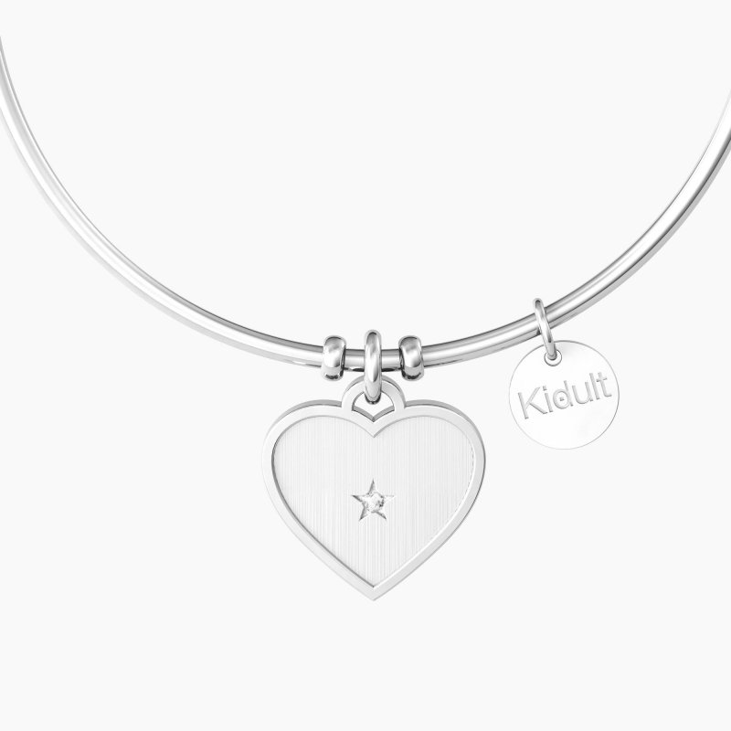 Bracciale rigido donna con cuore inciso