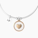 Kidult - Bracciale Rigido Mamma - Ciondolo Cuore - Frase