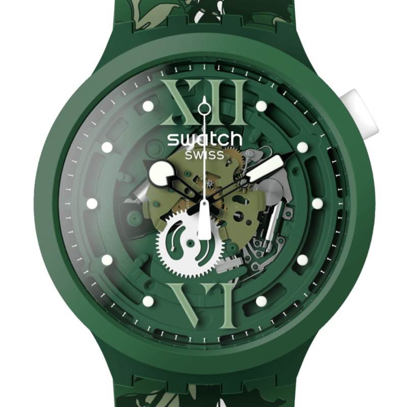 Swatch - Camoflower Green - Quadrante Trasparente