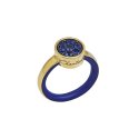 Chantecler - Anello Paillettes Oro Kt 18 - Zaffiri - Smalto Blu