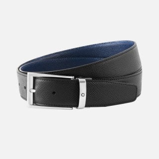 Nome del prodotto     Cintura reversibile in pelle nera/blu 35 mm