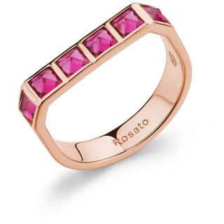 Rosato - Anello Donna Cubica - Argento 925 - Rubino