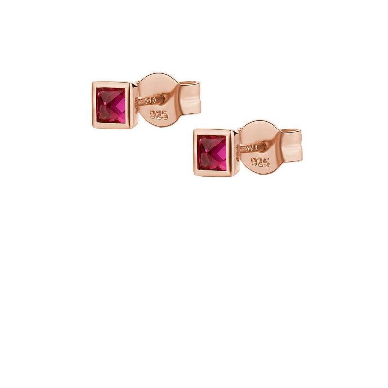 Rosato - Orecchini Cubica - Argento 925 - Oro Rosa