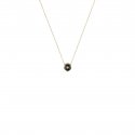 Collana con pendente testa di felino in oro giallo 18kt, onice e diamanti