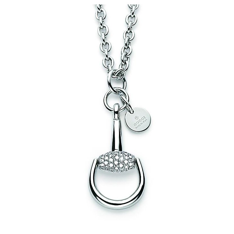 Collana Horsebit in oro bianco 18kt e diamanti