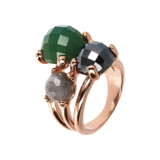 Anello Trilogy Multifilo Con Pietre Naturali