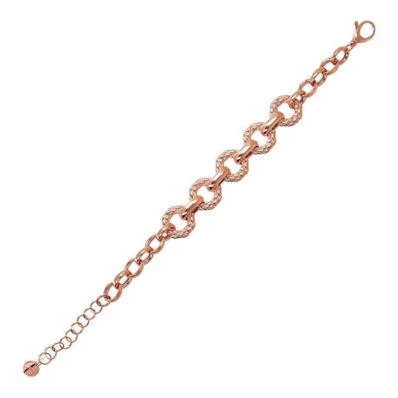 Bronzallure - Bracciale Catena Rolo - Rondelle Rigate