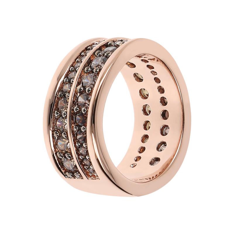 Bronzallure - Anello Doppia Onda - Cubic Zirconia