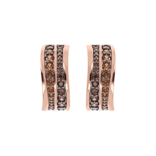 Bronzallure - Orecchini Doppia Onda - Cubic Zirconia